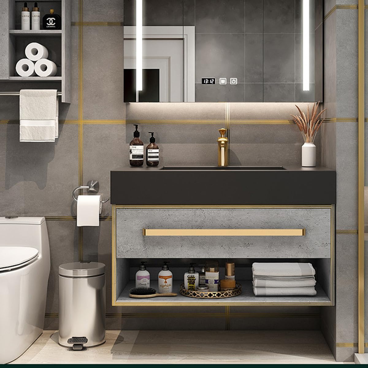 HASTHIP 5M Colorful Tile Gap Tape, Home Tile Sticker Waterproof Tape PVC Self Adhesive Tape Metallic Ceramic Tile Gap Tape for Detailing Wall, Floor Tile Gap, Cabinetry (2.5CM*5M) HASTHIP 5M Colorful Tile Gap Tape, Home Tile Sticker Waterproof Tape PVC Self Adhesive Tape Metallic Ceramic Tile Gap Tape for Detailing Wall, Floor Tile Gap, Cabinetry (2.5CM*5M)